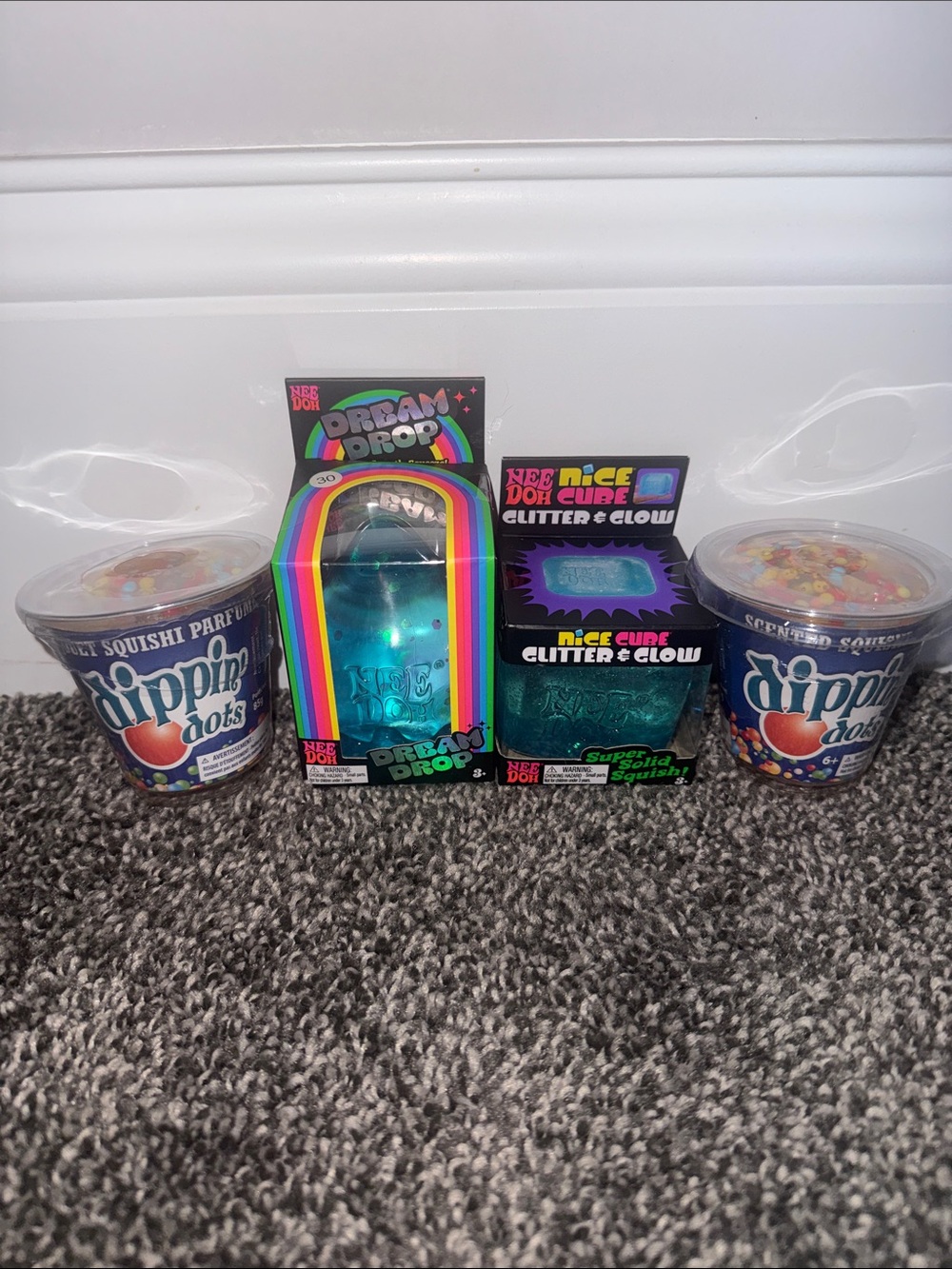 Squishy Lot! (2) Dippin' Dots, (1) blue dream drop, (1) blue glitter cube